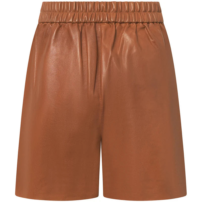 Depeche Shorts - JuliaDEP Skind Shorts i Vintage Cognac