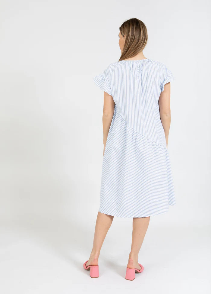 Coster Copenhagen Kjole - Kjole med Striber i Petit Blue Stripes