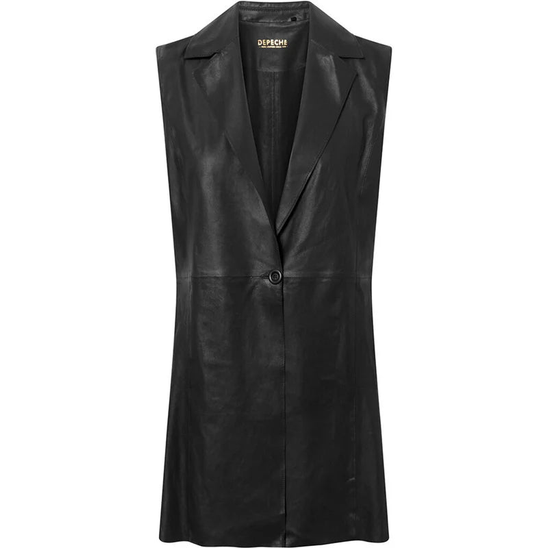 Depeche Vest - KokoDEP Skind Vest i Sort