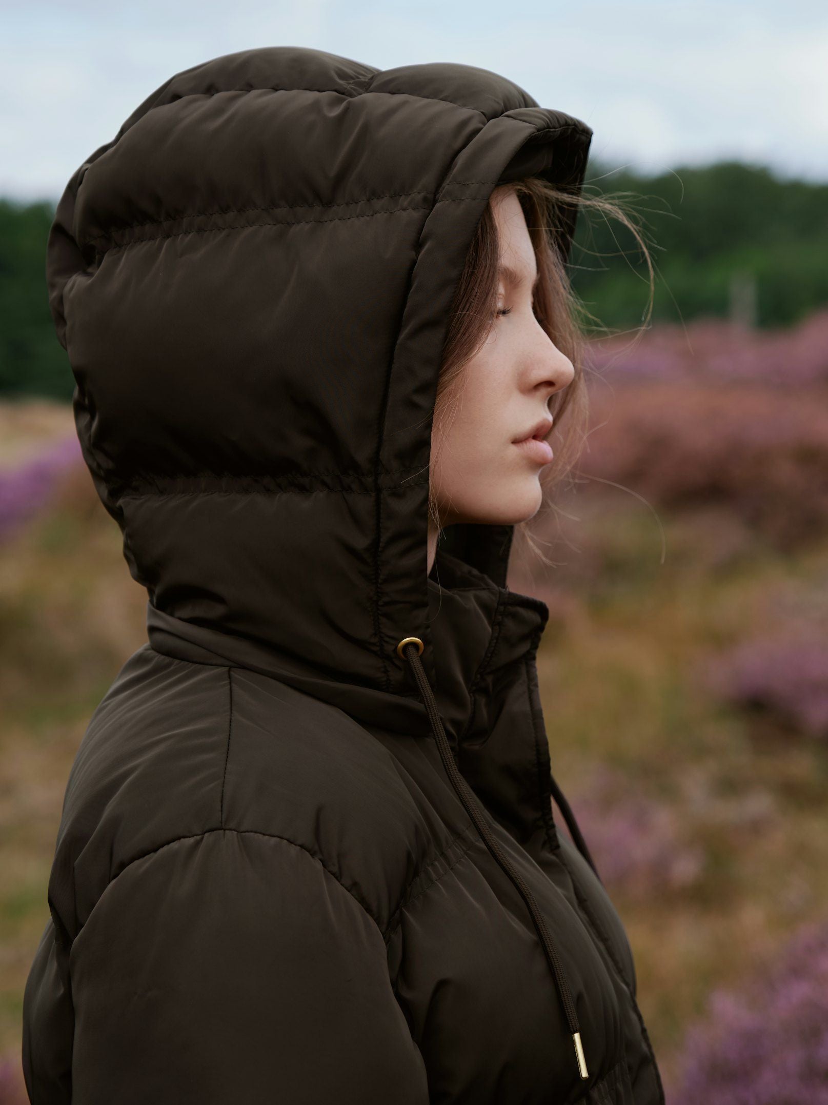 Neo Noir Jakke - Lucette Puffer Jakke i Dark Brown