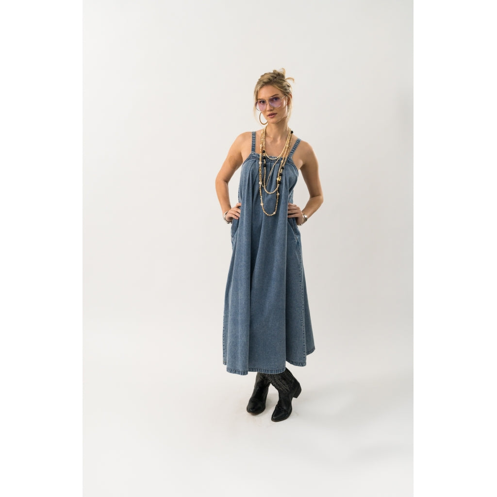Lollys Laundry Kjole - LungoLL Maxi Kjole i Washed Denim