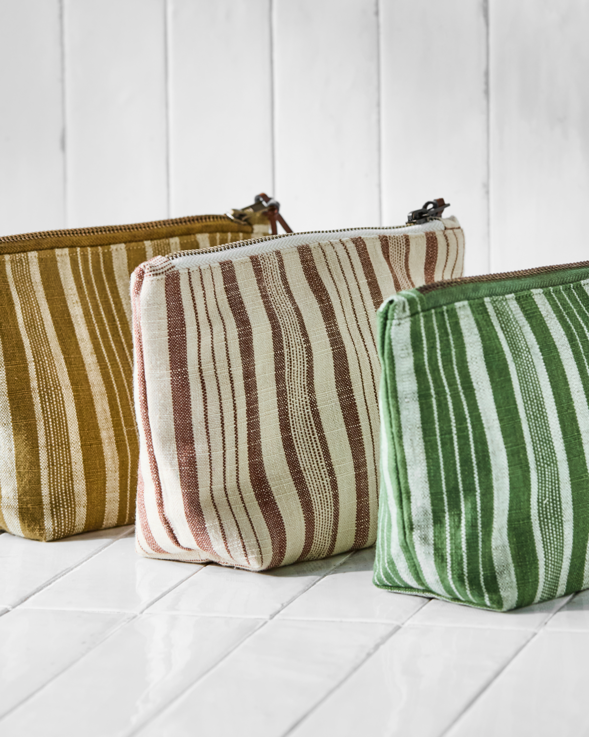 Meraki Toilet Taske - Makeup Pung/Taske MKTerracotta i Brun Strib