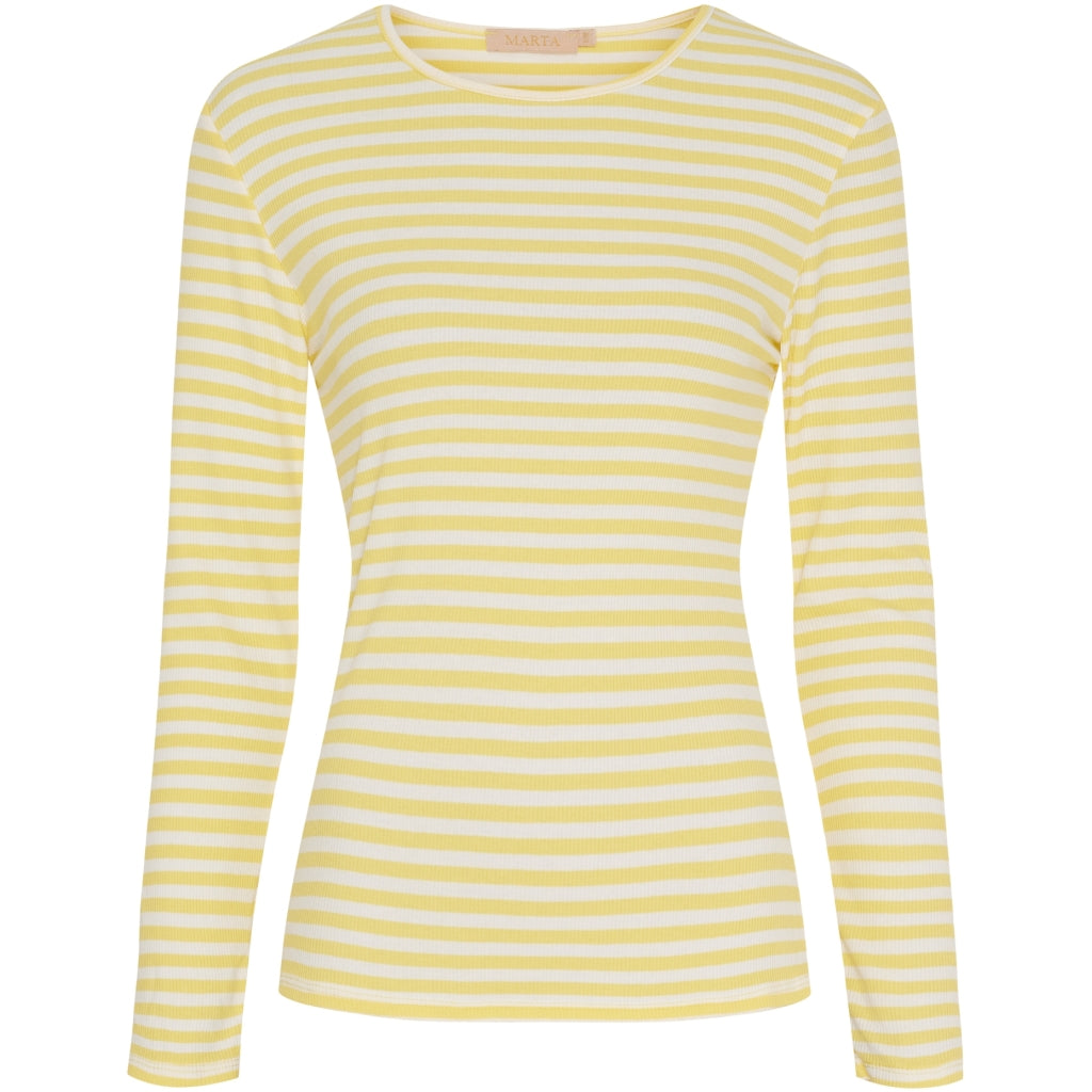 MARTA du château Bluse - MdcJosiane LS Bluse i Giallo Greggio Gul Strib