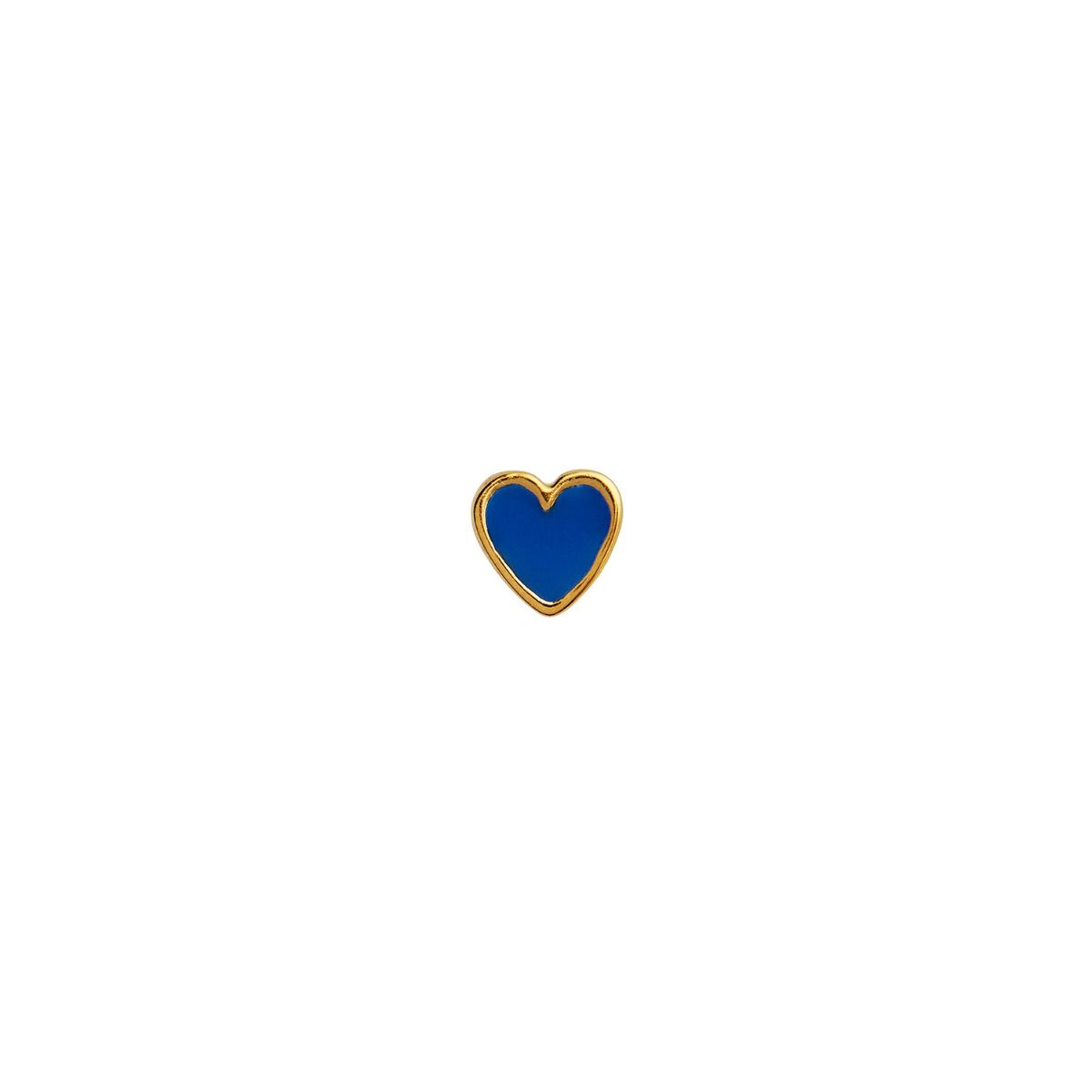 Stine A Ørering - Petit Love Heart ørestik i Cobalt Blue