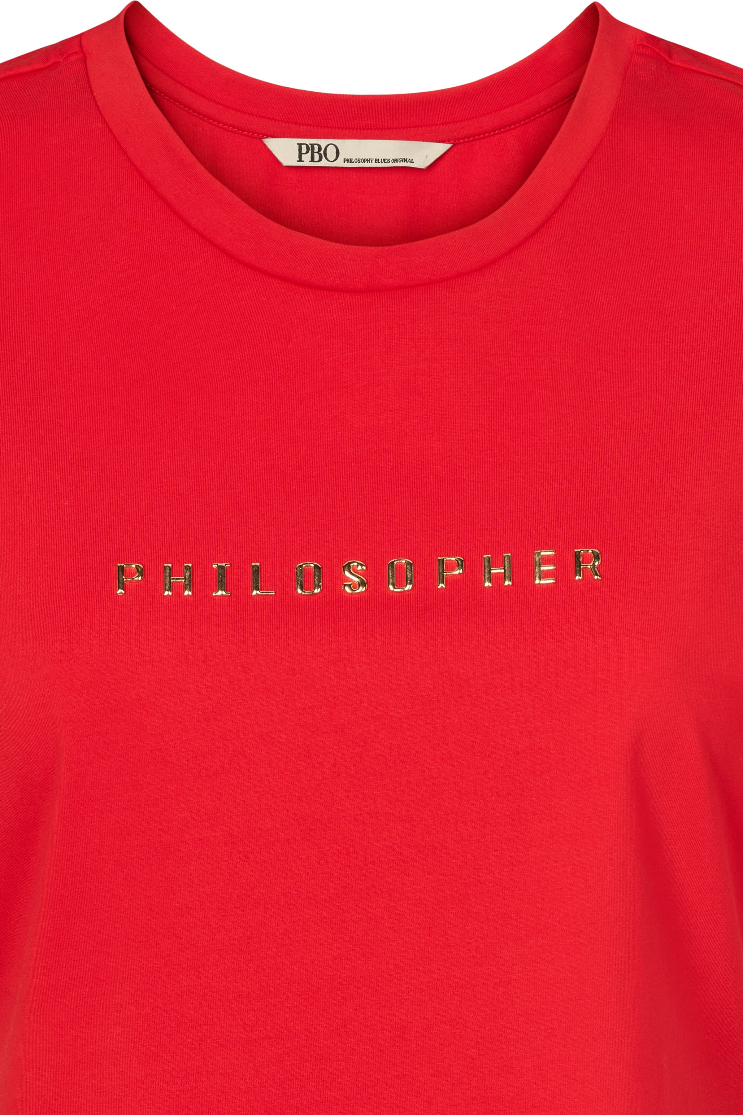 PBO T-shirt - Pbo Philosopher SS T-shirt i Aurora Rød