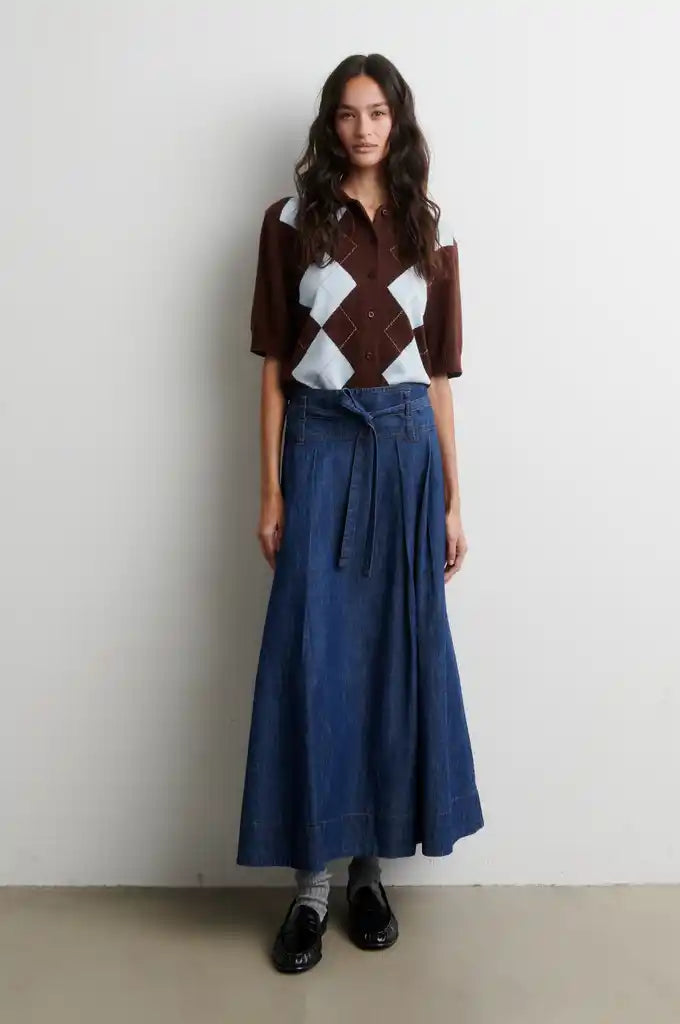 Second Female Nederdel - Evana Denim Nederdel i Blue Denim