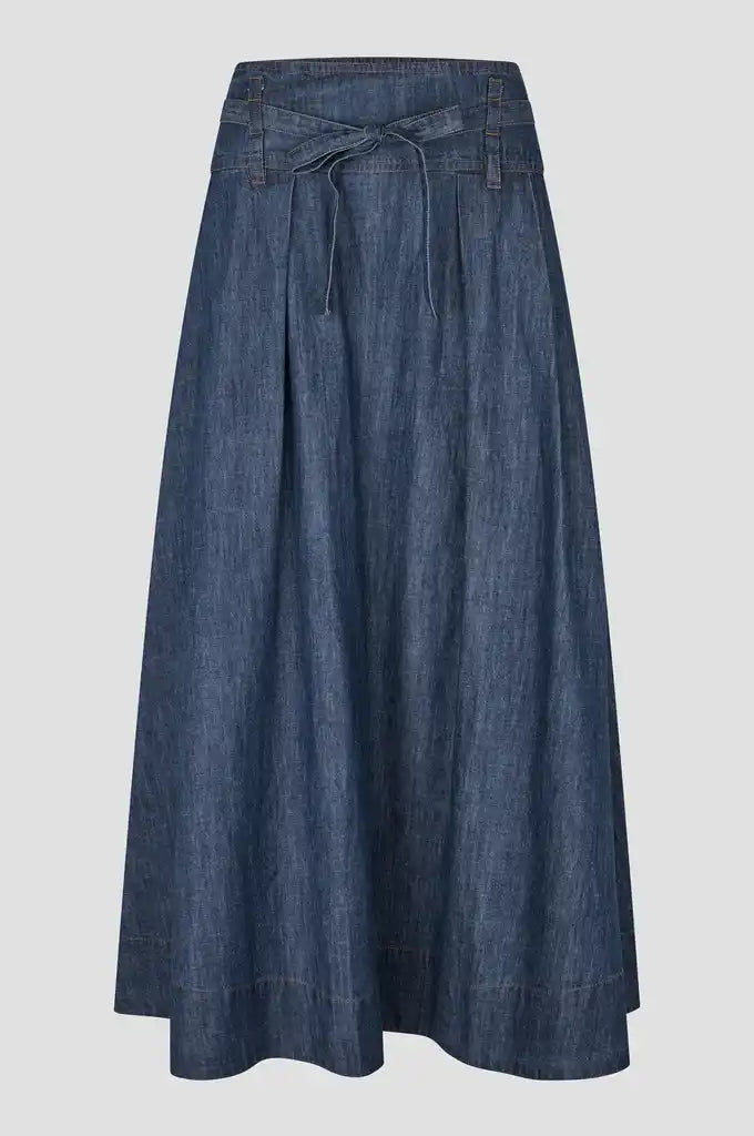 Second Female Nederdel - Evana Denim Nederdel i Blue Denim