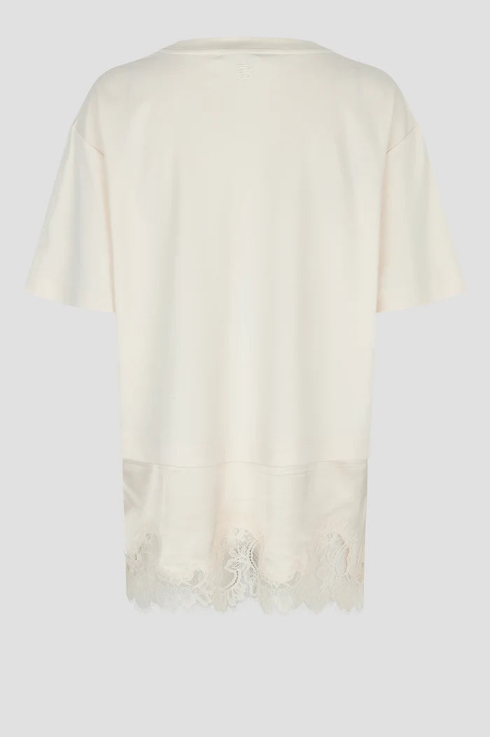 Second Female Bluse - Vaccara Lace Tee I Egret