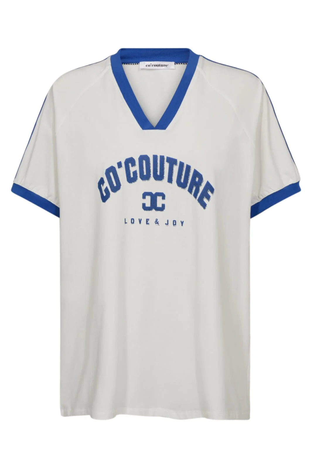 Co'Couture T-Shirt - SiaraCC Oversize V-Hals T-shirts i Off White New Blue