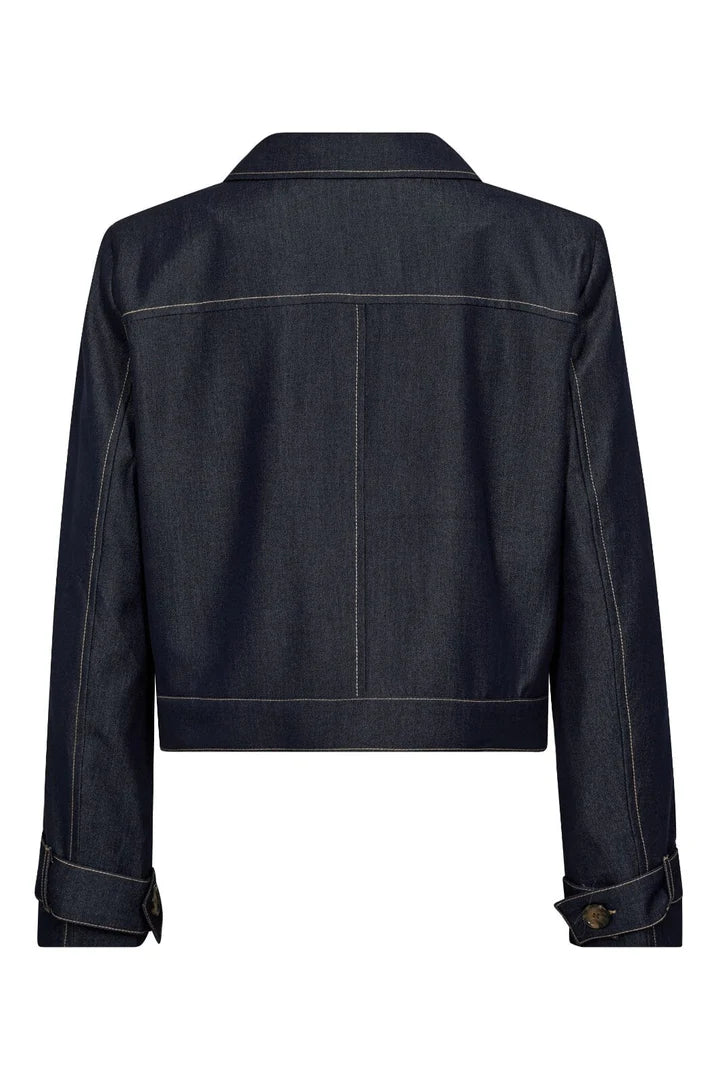 Co´Couture Jakke - Terrycc Denim Jakke i Dark Denim