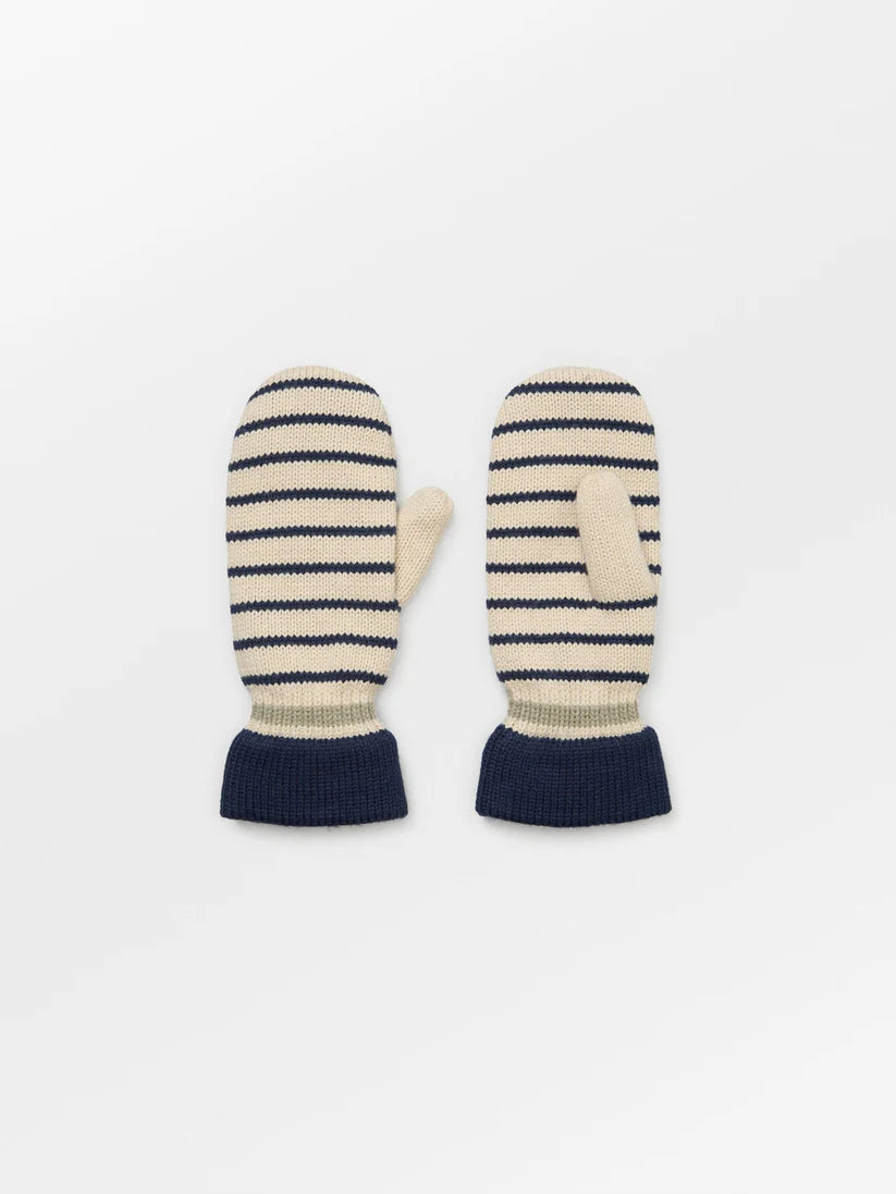 Beck Søndergaard Luffer - Thin Striped Emerald Luffer i Birch White