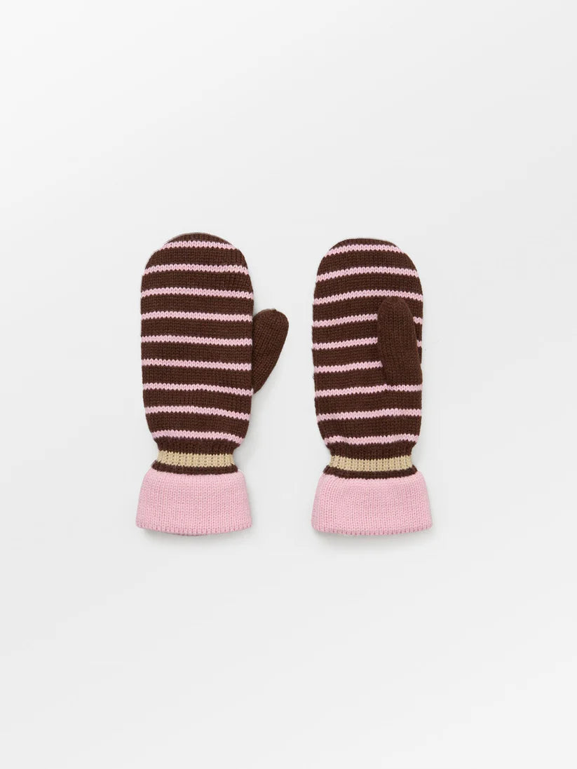 Beck Søndergaard Luffer - Thin Striped Emerald Luffer i Hot Fudge Brown