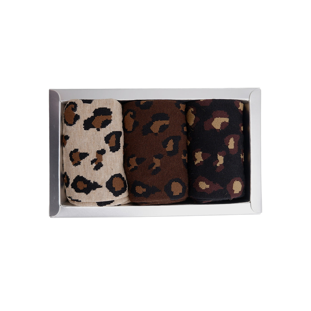 Black Colour Strømper - BcSock Box Med 3 Par Strømper i Leopard