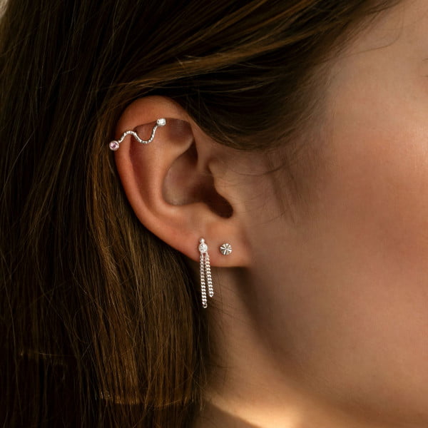 Stine A - Tres Petit Etoile Ørestik i Sølv