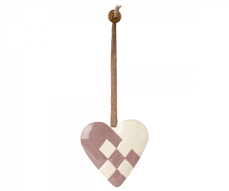 Maileg Julepynt - Metal Ornament Flettet Hjerte i Lys Lilla