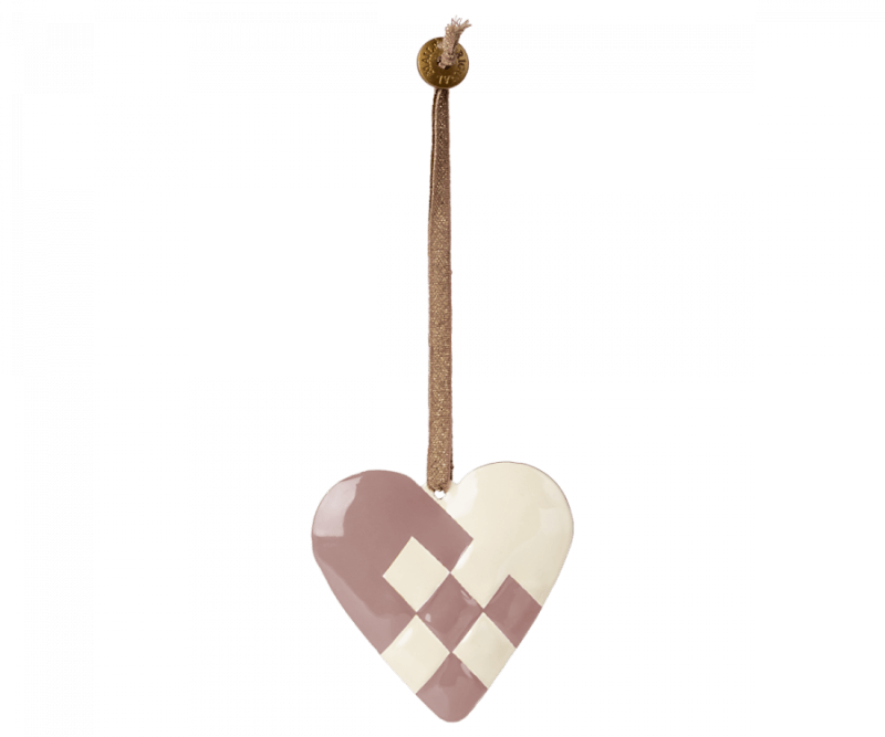 Maileg - Metal Ornament Flettet Hjerte i Lys Lilla