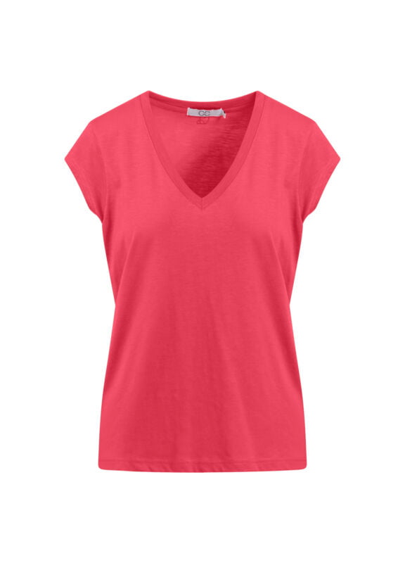 Coster Copenhagen - CC Heart Basic T-shirt V-Hals i Intense Pink