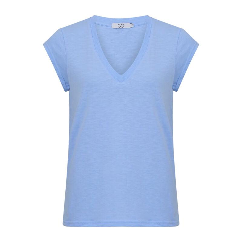 Coster Copenhagen T-shirt - CC Heart Basic T-shirt V-Hals i Powder Blue