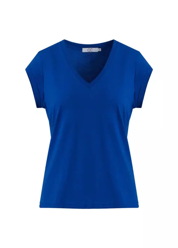 Coster Copenhagen - CC Heart Basic T-shirt V-Hals i Electric Blue