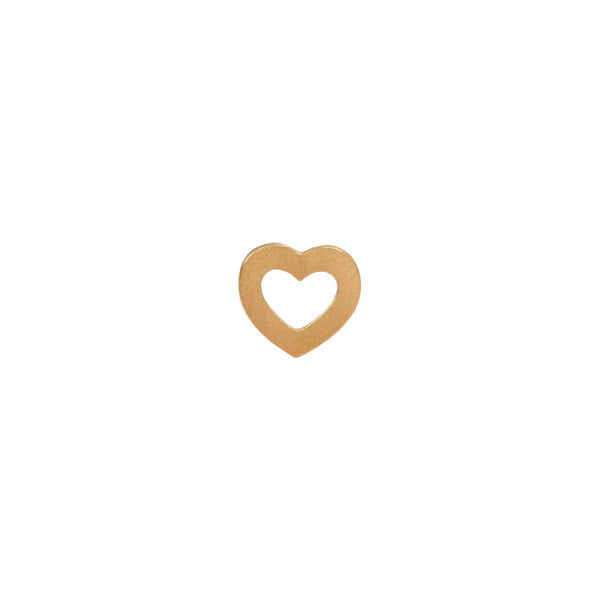 Stine A - Petit Open Love Heart Ørestik i Guld