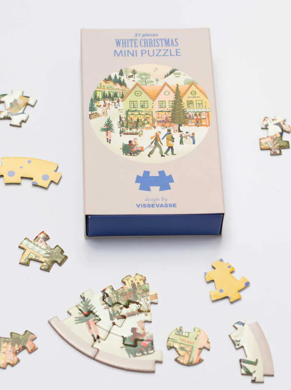 Visse Vasse Puslespil - White Christmas Mini Puslespil med 31 Brikker