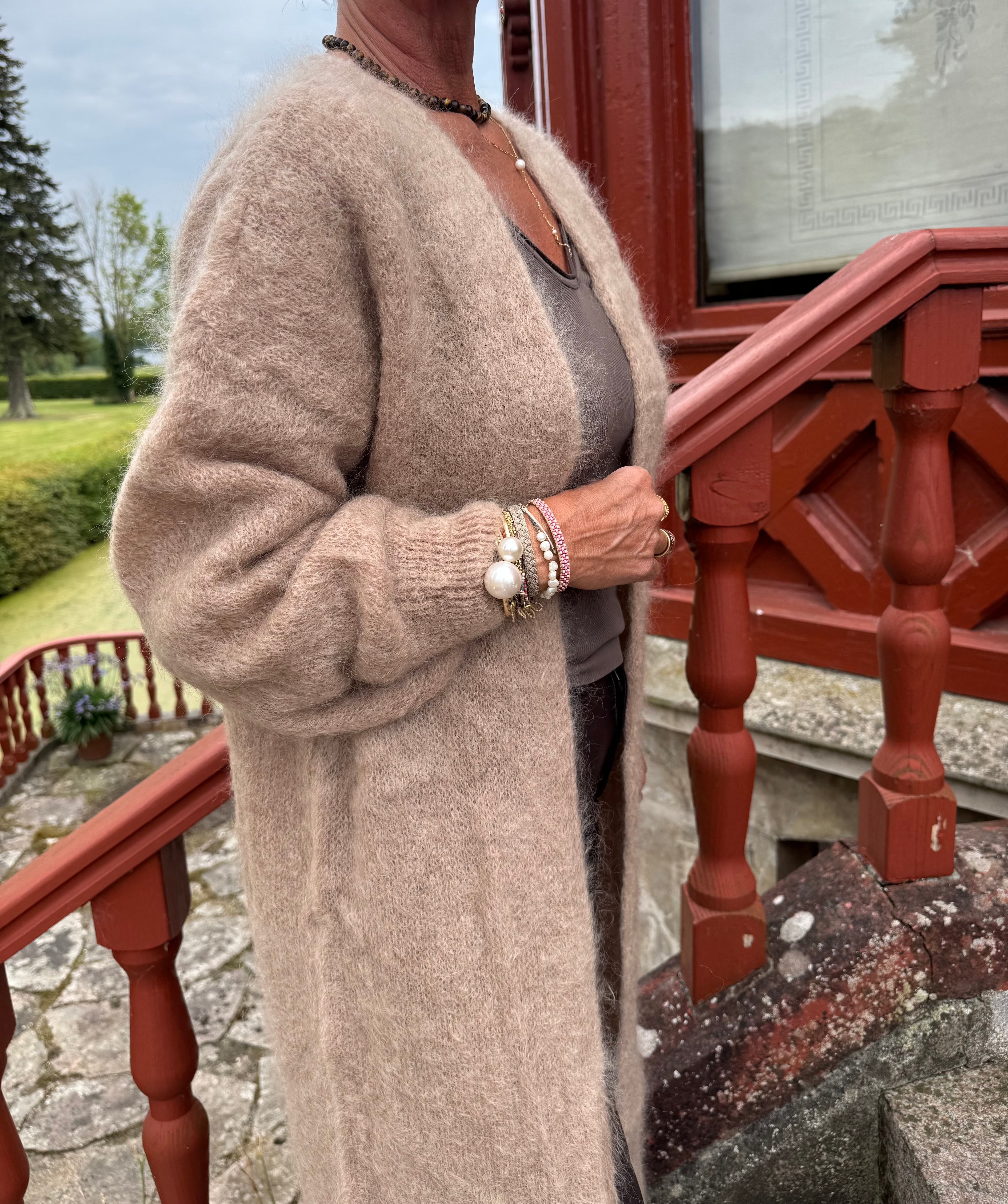 Americandreams Cardigan - Lee Lang Cardigan i Medium Brun