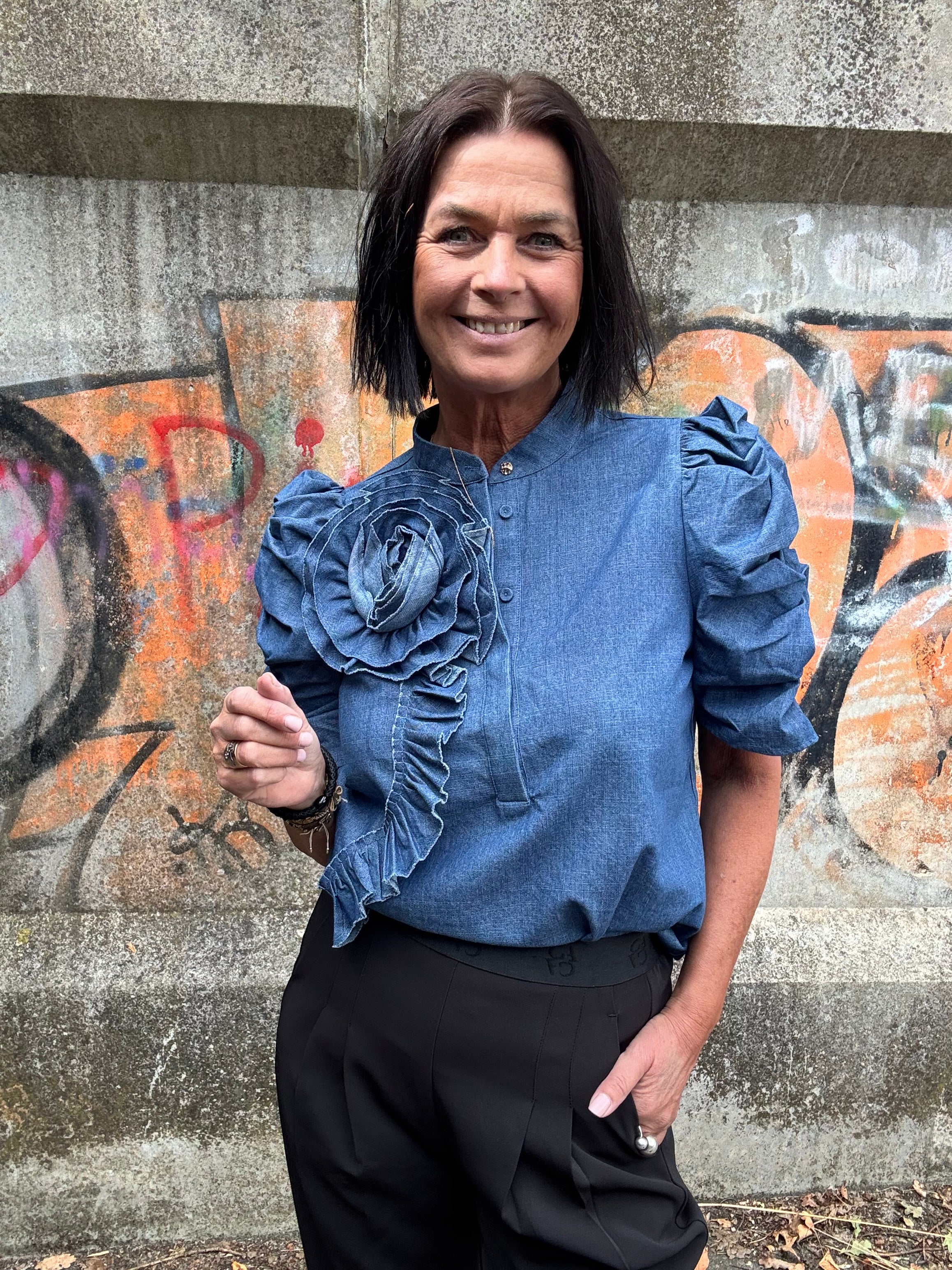 Gossia Bluse - ZabinaGO CI Bluse i Denim Chambrey Blå