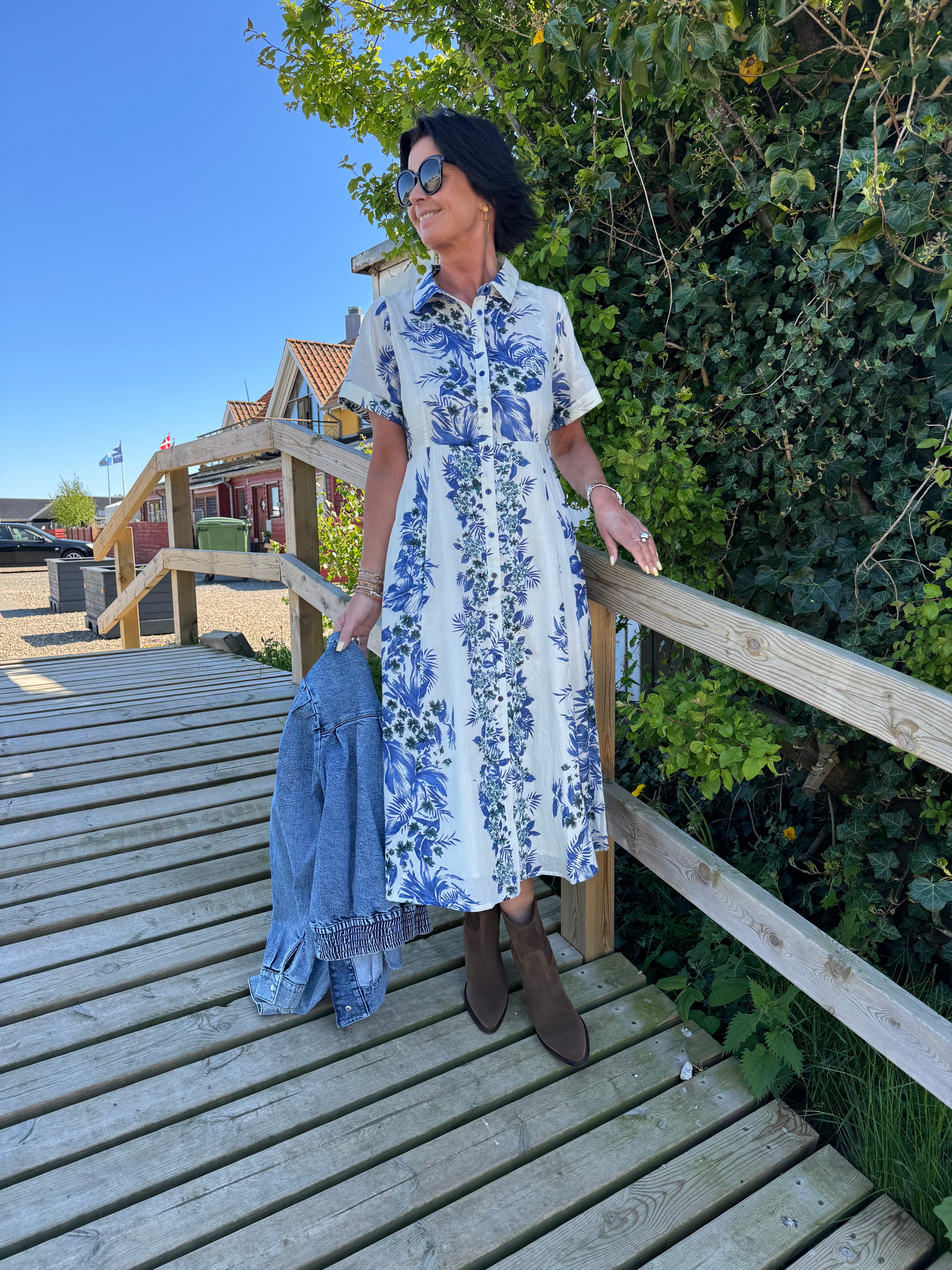 Lollys Laundry Kjole - BlakeLL Maxi Kjole i Blå Print