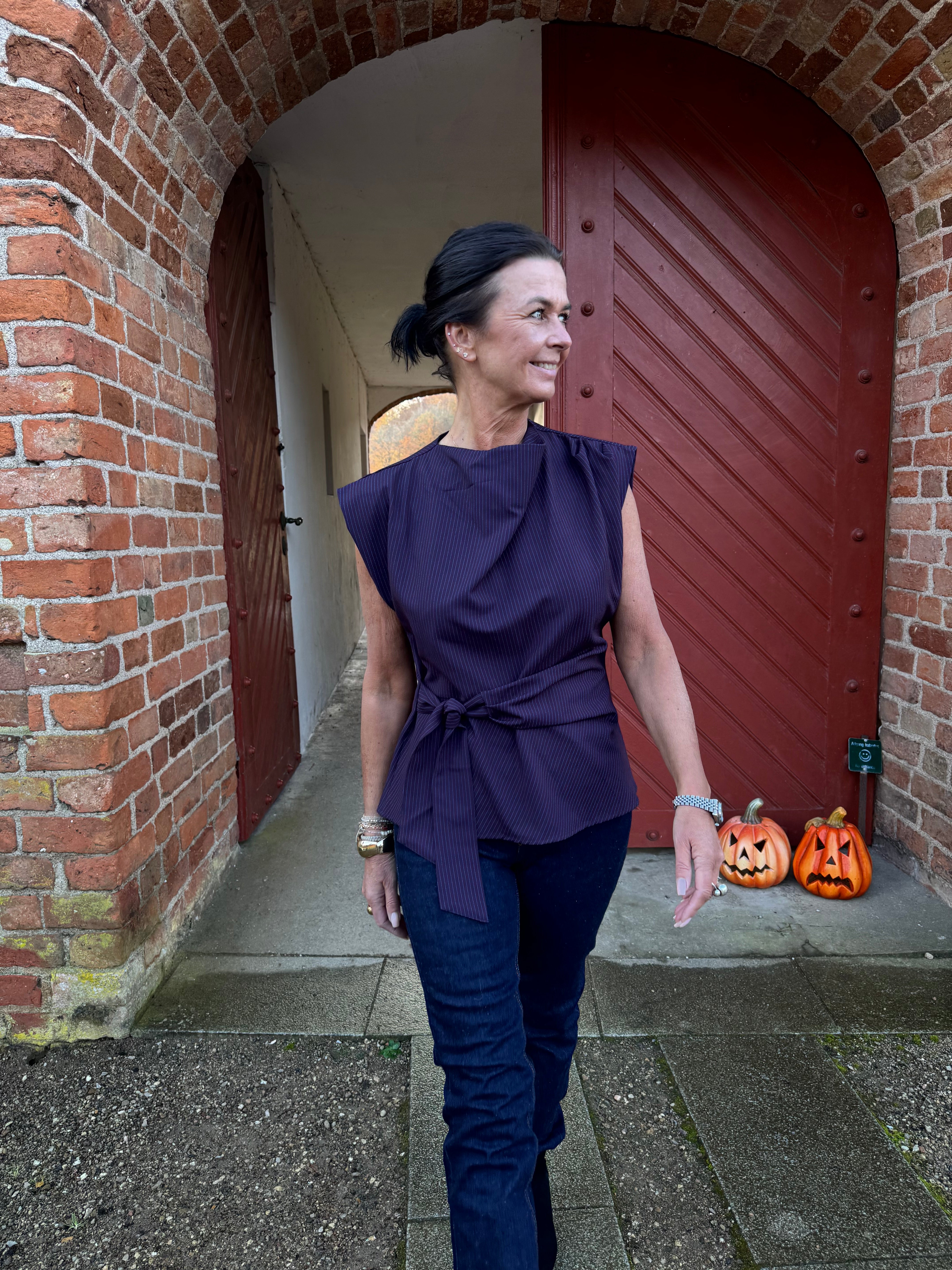 Co´couture Top - NolanCC Pleat Top i Plum