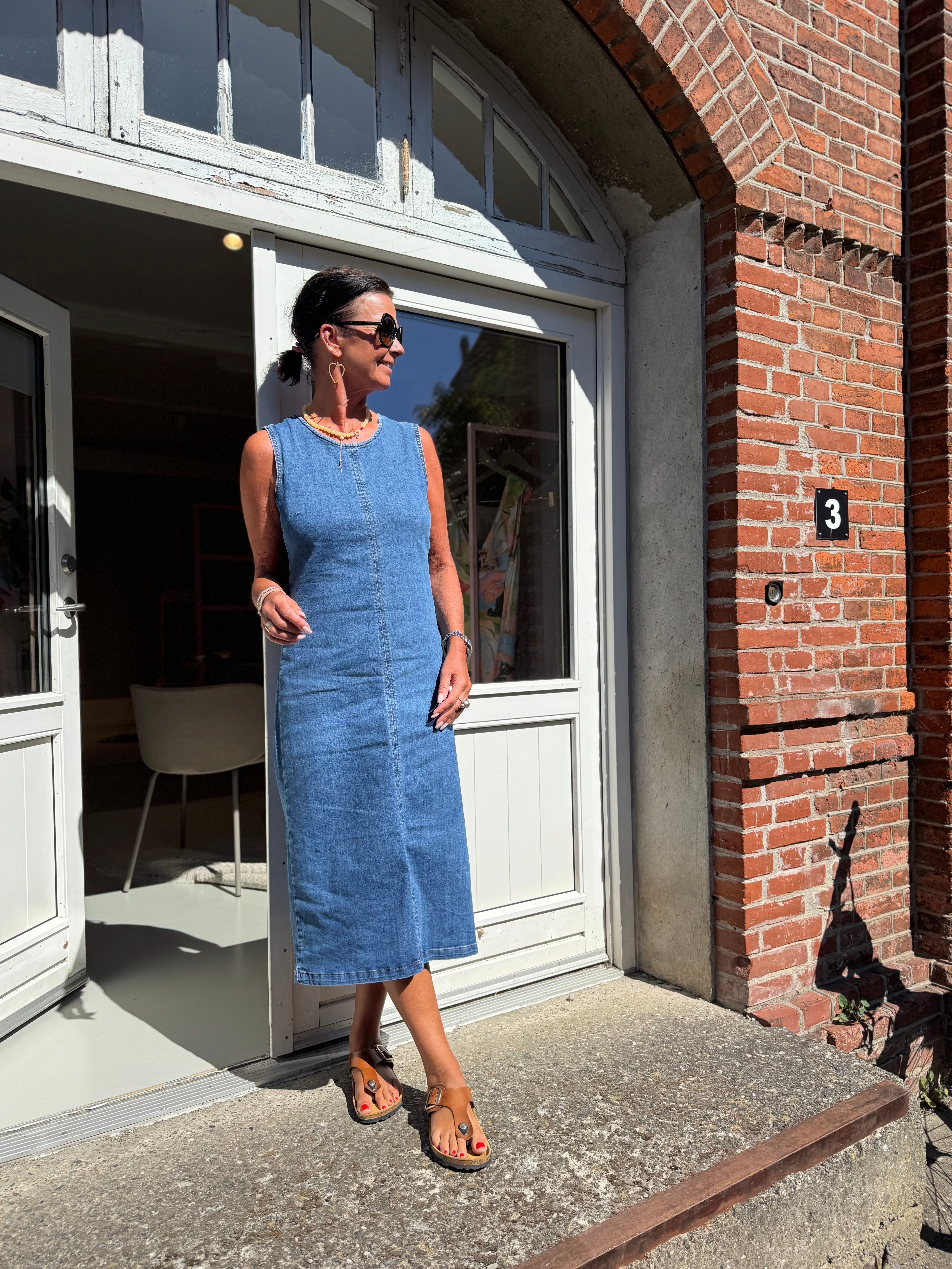 Nümph Kjole - NuAmber Denim Kjole i Medium Blue Denim