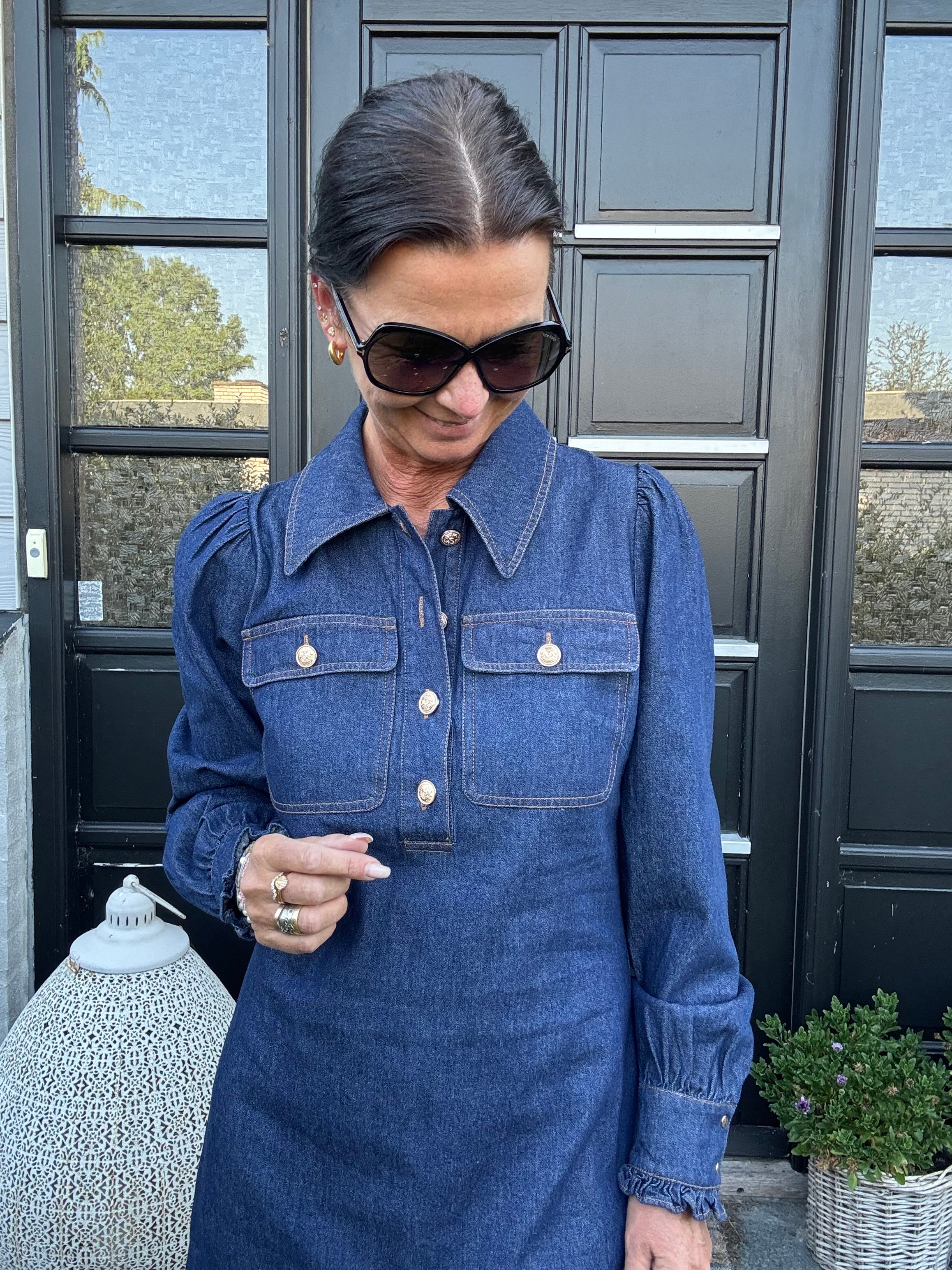 Neo Noir Kjole - Nikko Denim Kjole i Blå Denim