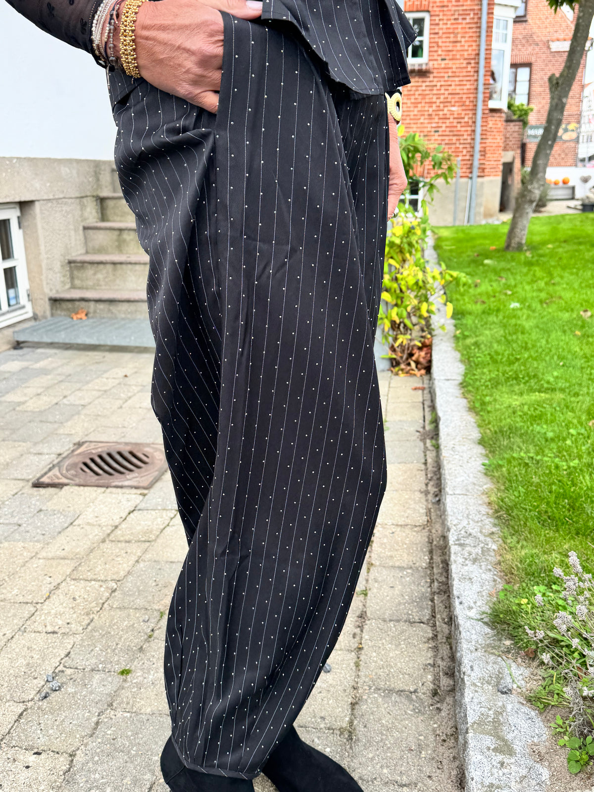 Black Colour Bukser - BcAngelica Strass Ballon Bukser i Sort