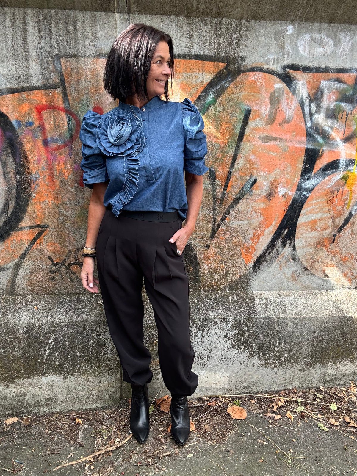 Gossia Bluse - ZabinaGO CI Bluse i Denim Chambrey Blå