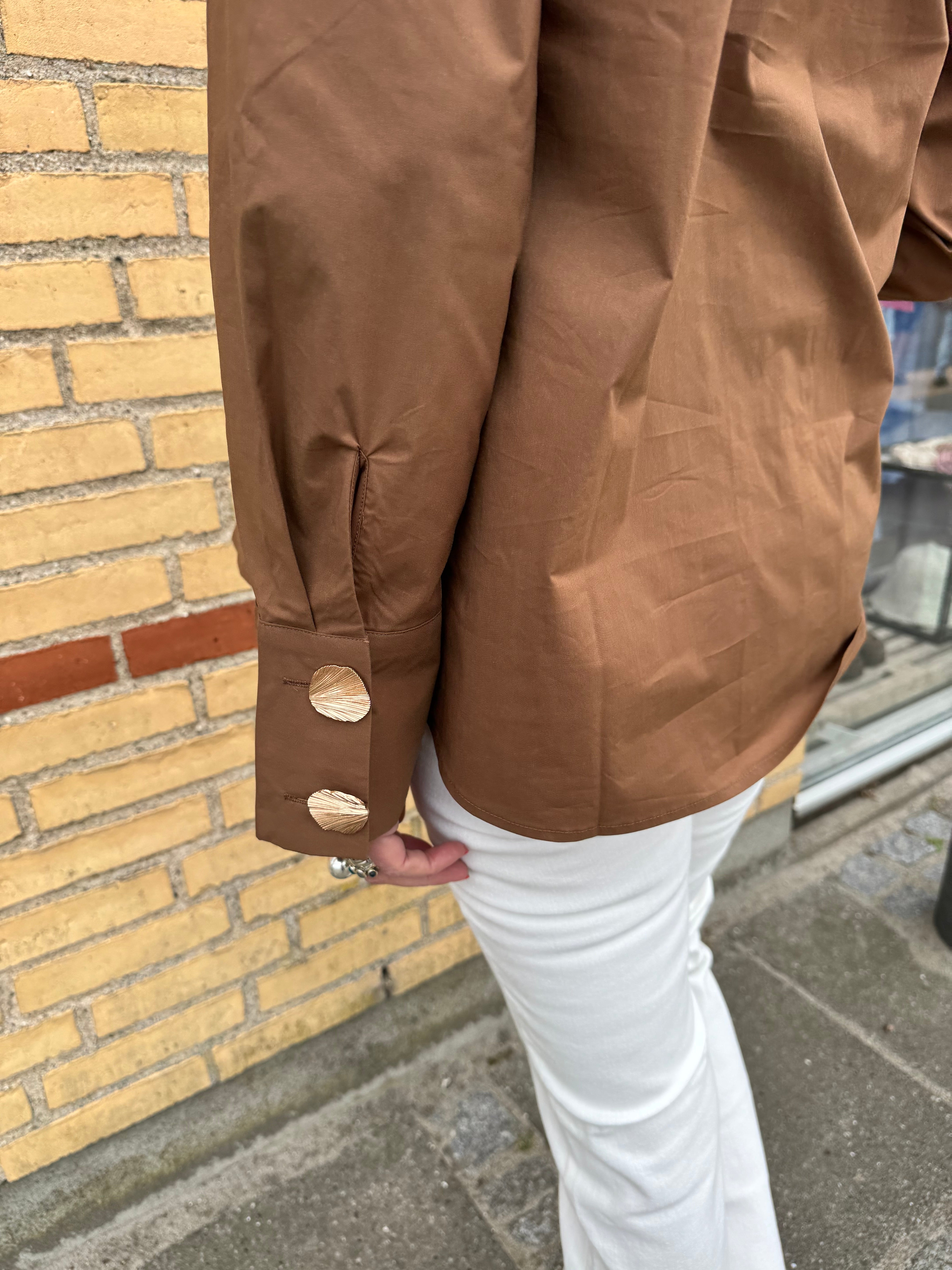 Pieszak Skjorte - PD-Tulip Poplin Botton Skjorte i Toffee