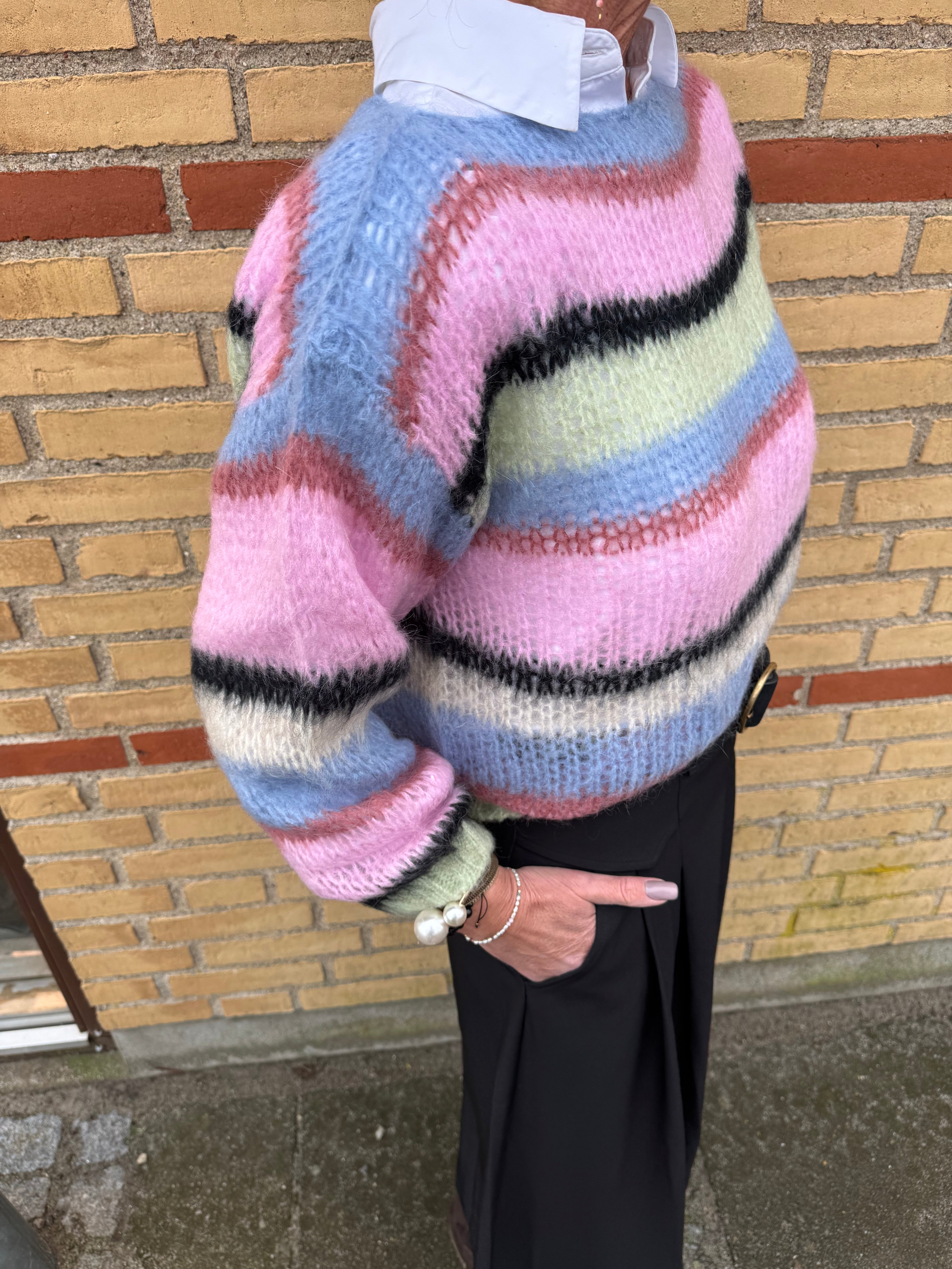 Black Colour Strik - BcFrey Stribet Strik i Soft Candy