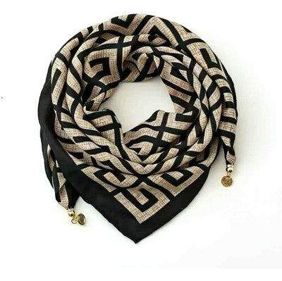 Tim & Simonsen Tørklæde - 592 Franny Jewely Tørklæde i Black Beige