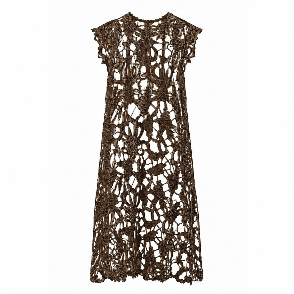 Tim & Simonsen Kjole - Bodil Lace Kjole i Dark Brown