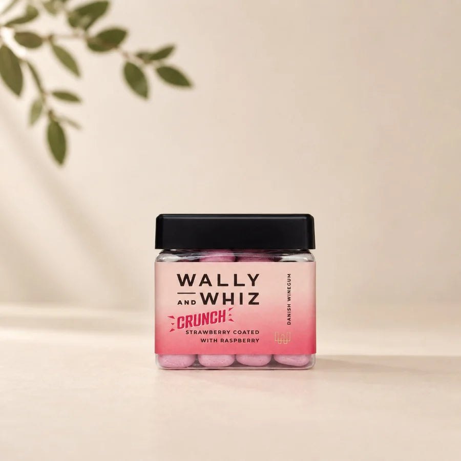 Wally And Whiz Vingummi - Crunch Vingummi, Jordbær med Hindbær Crunch