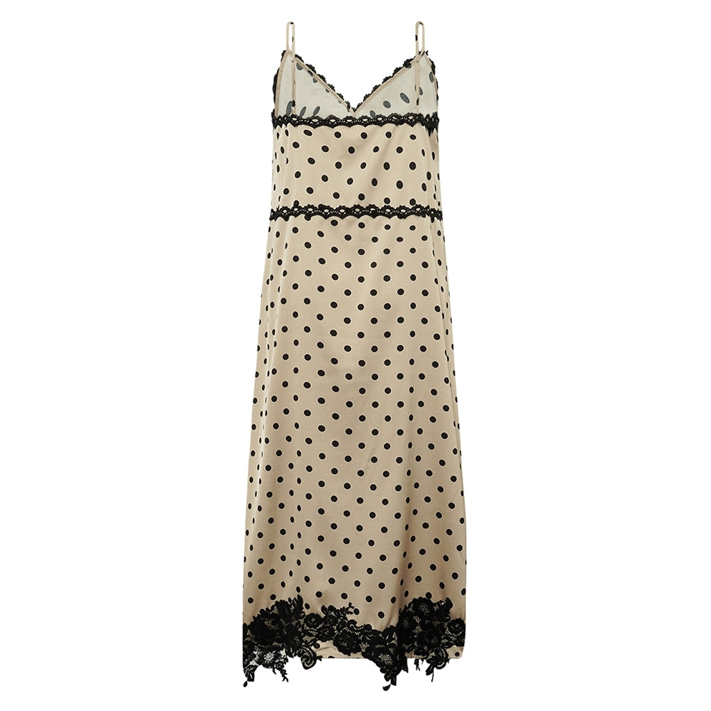 Gossia Kjole -  DahliaGO Mi Kjole i Latte Black Dots