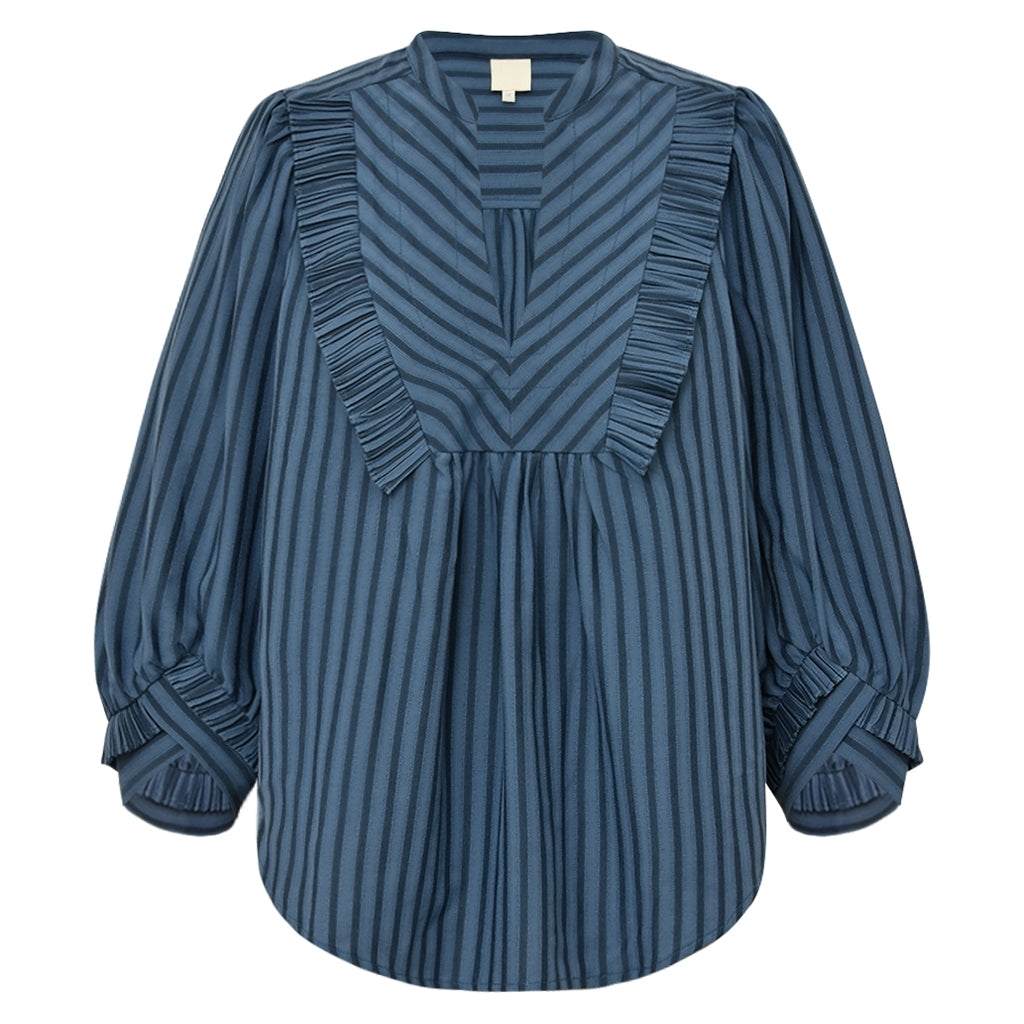 Gossia Bluse - MeeGO Vibs Bluse i Blue Stripes