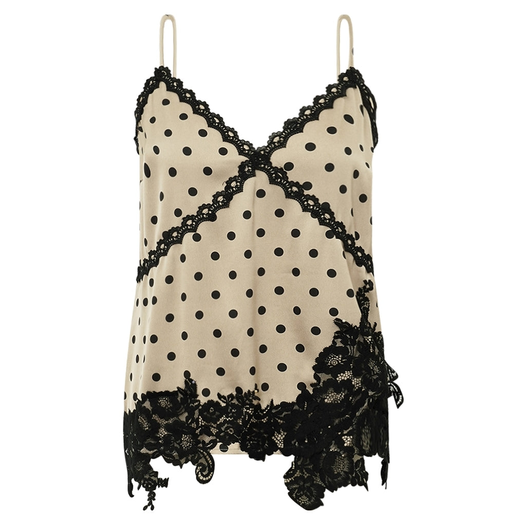 Gossia Top -  DagnyGO Jo Top i Latte Black Dots