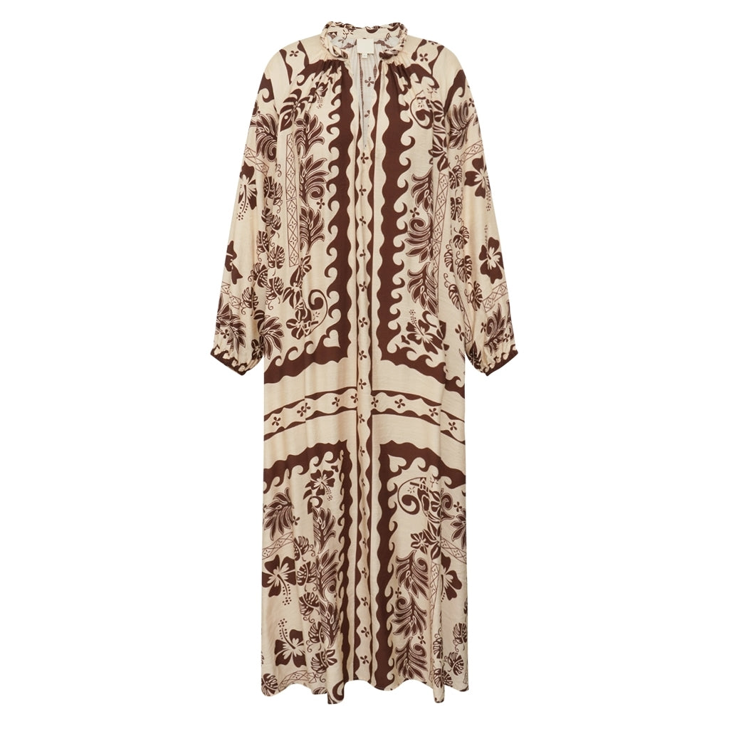 Gossia Kjole - MagnyGO Kjole i Brun Creme-Print