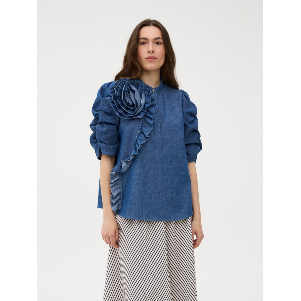 Gossia Bluse - ZabinaGO CI Bluse i Denim Chambrey Blå