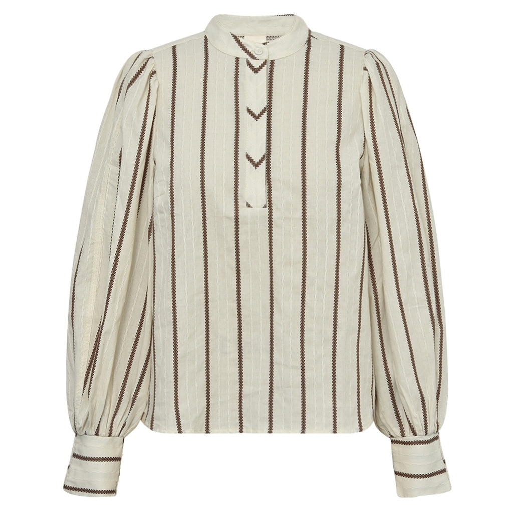 Gossia Bluse - AnnemaiGO Jo Bluse i Off-white, Brown Stripes
