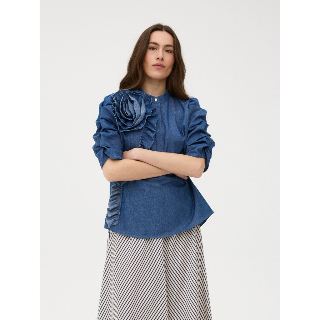 Gossia Bluse - ZabinaGO CI Bluse i Denim Chambrey Blå