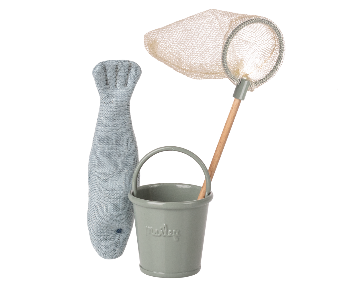 Maileg Fiskeudstyr - Fiskeudstyr, Fiskenet, Spand og Fisk