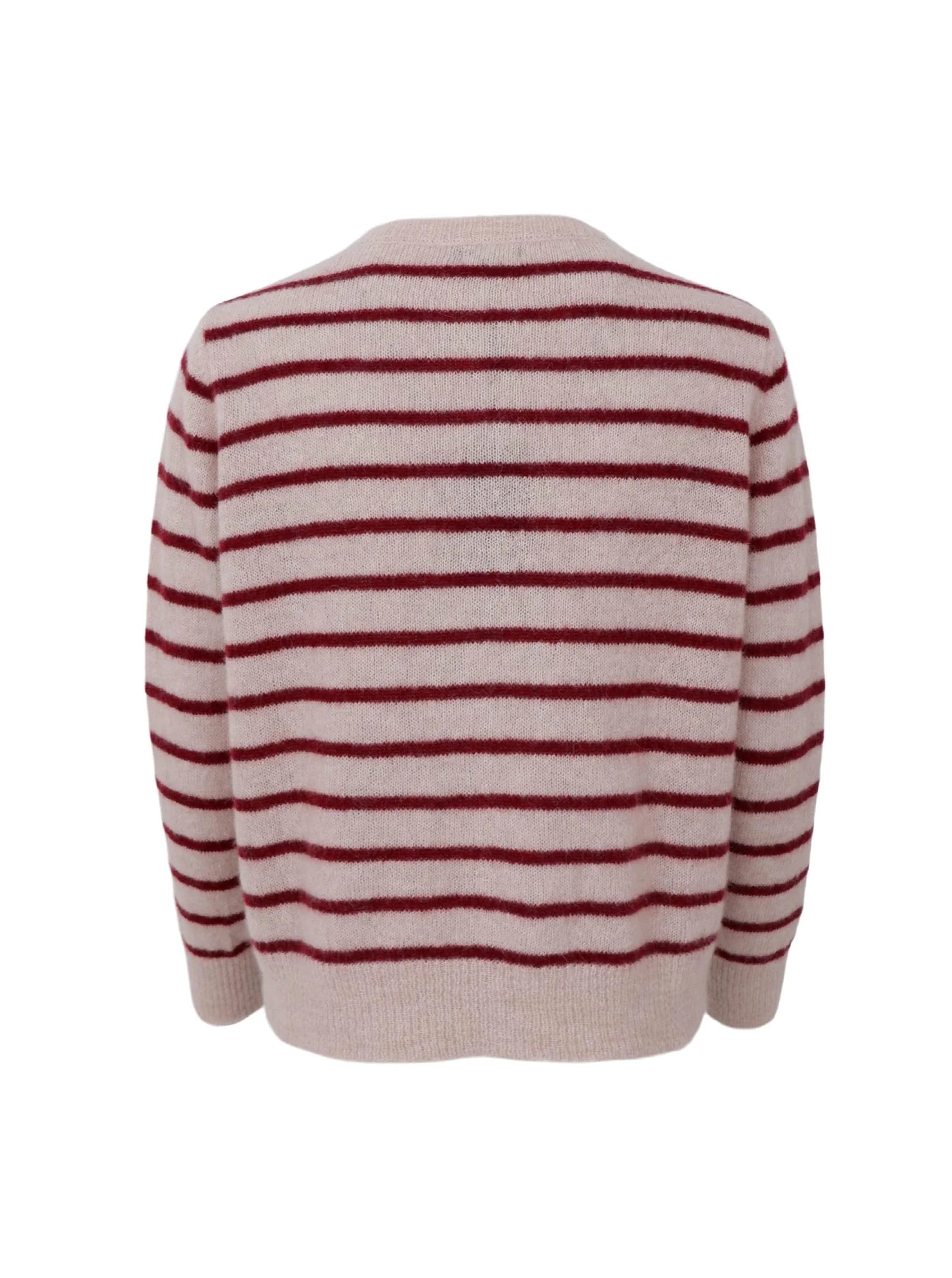 Black Colour Cardigan - BcDell Stribet Strik Cardigan i Wine