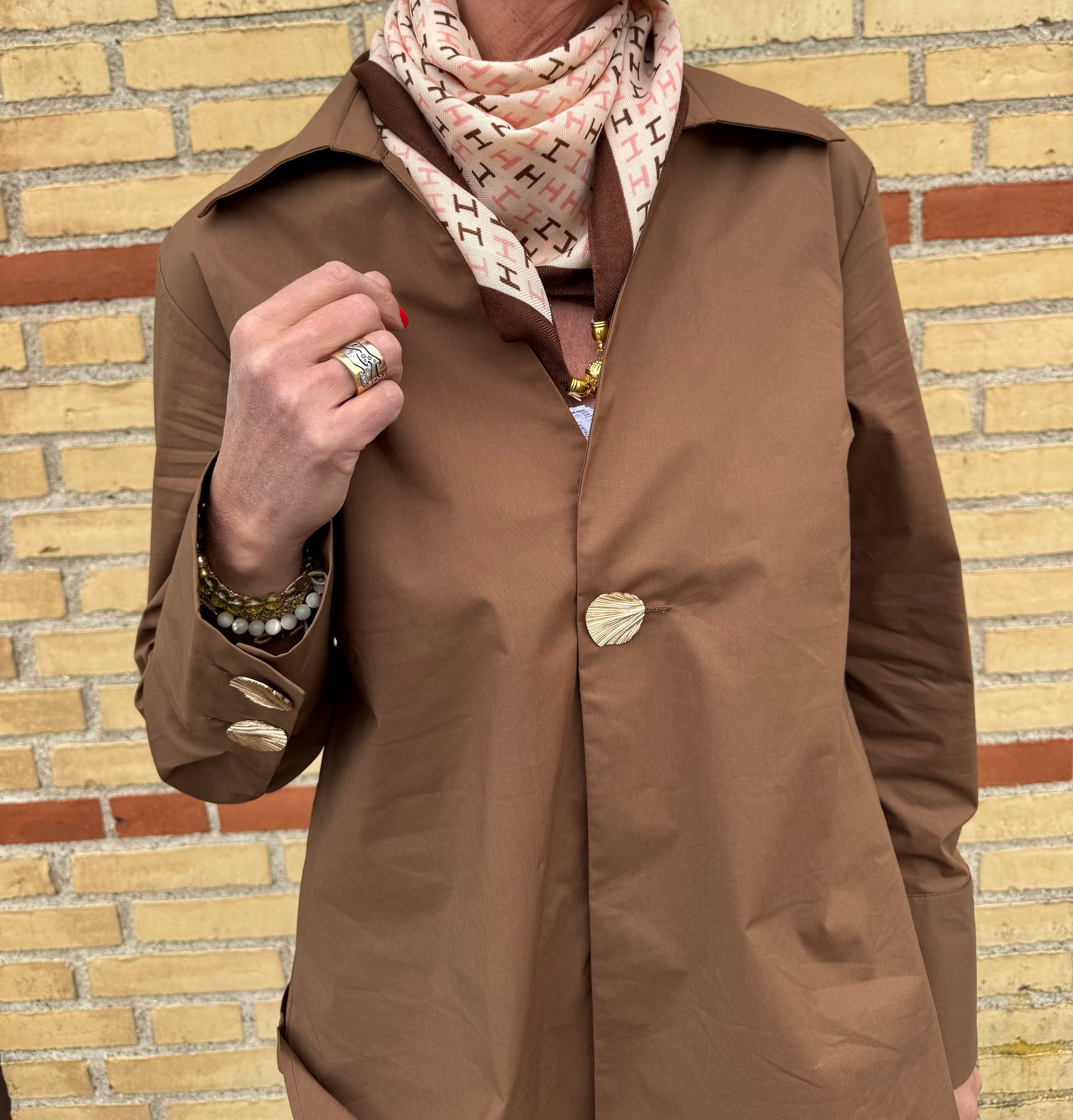 Pieszak Skjorte - PD-<Tulip Poplin Botton Skjorte i Toffee