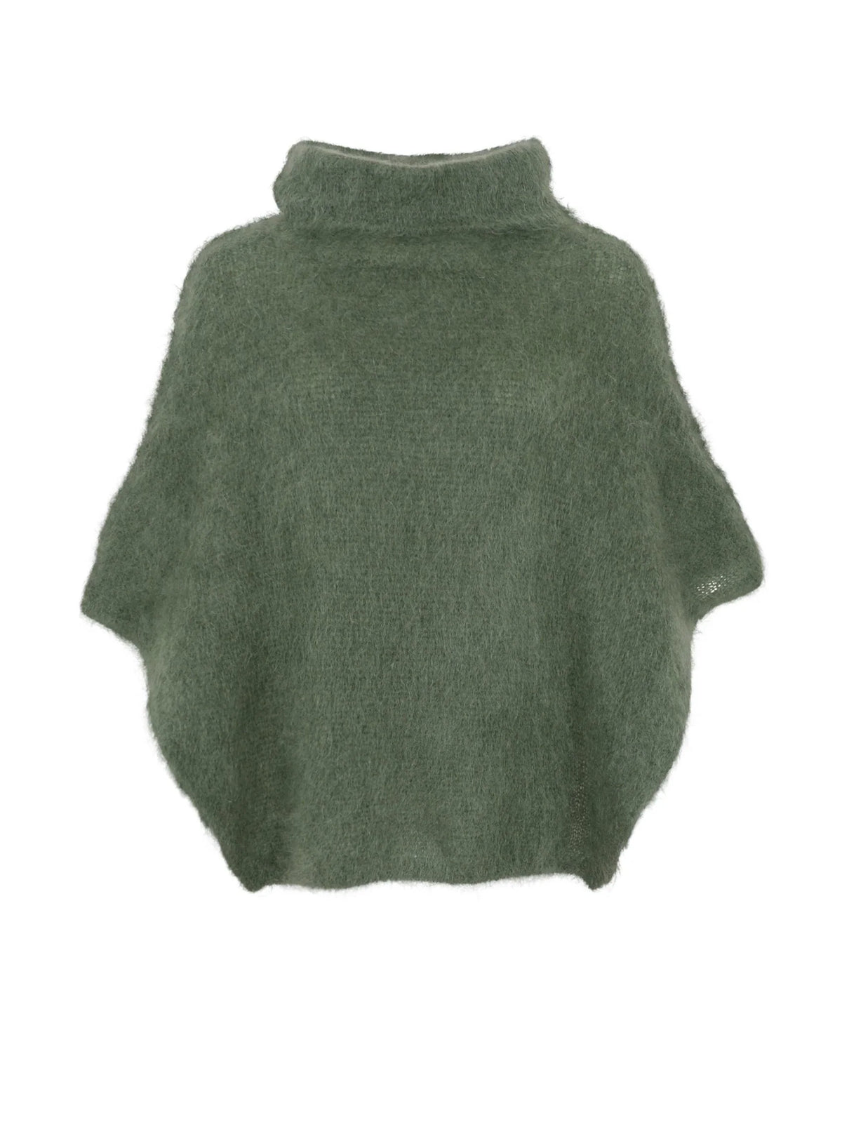 Black Colour Poncho - BcBjoerk Roll Neck Poncho i Army