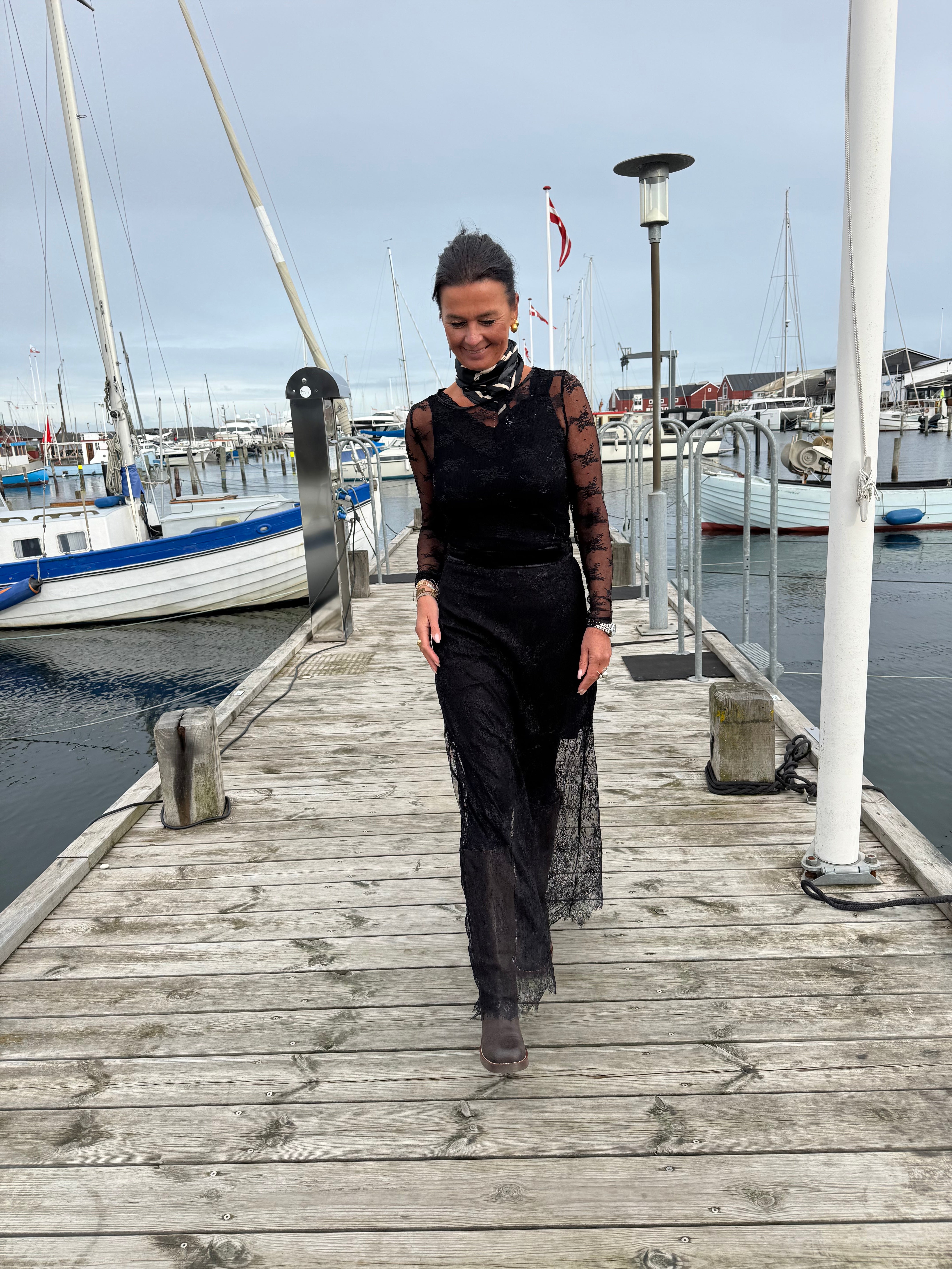 Nümph Bluse - NuNatalia Mesh Bluse i Caviar